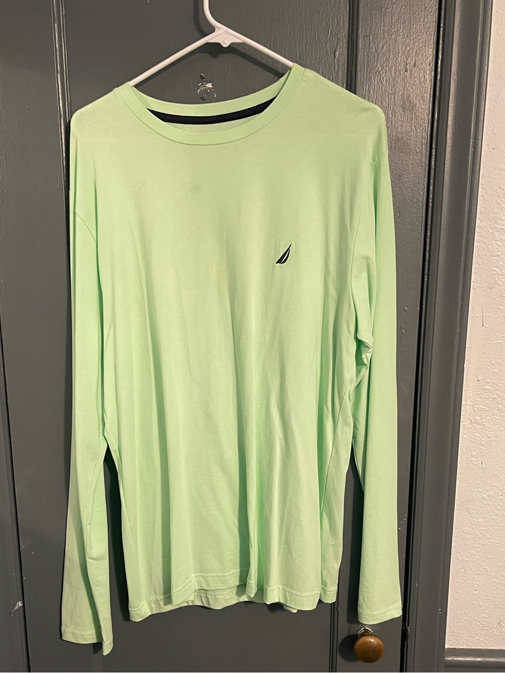 Nautica Light Green Long Sleeve Crewneck Shirt